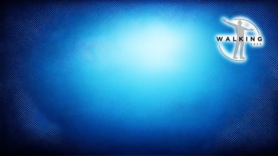 Blue, logo right Zoom background